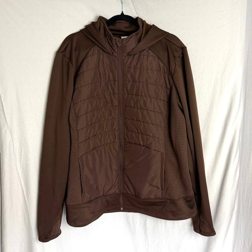Tek Gear Full Zip Hoodie Brown Fleece Lined Hooded‎ Women's Plus 3X Outdoors